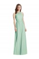 Buy Halter Neck Long Soft Chiffon Mint Green Sleeveless Semi Formal Evening Dress UK