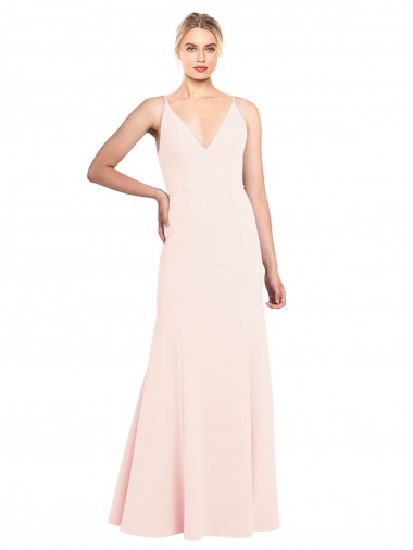 Buy High Neck Long Stretch Crepe Pink Sleeveless Formal Evening Dress UK