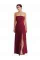 Buy Strapless Long Soft Chiffon Burgundy Sleeveless Formal Evening Dress UK