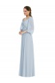 Buy Sweetheart Long Soft Chiffon Sea Glass Puff Sleeves Formal Evening Dress UK