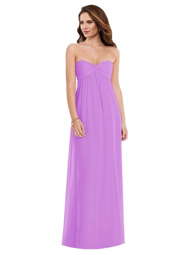 Buy Sweetheart Long Soft Chiffon Violet Sleeveless Semi Formal Evening Dress UK