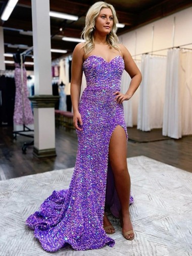 Buy Sweetheart Court Train Velvet Sequin Lavender Sleeveless Homecoming Dress UK