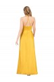 Buy V-Neck Long Silky Satin Sleeveless Evening Dress UK