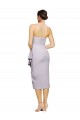 Buy Strapless Cocktail Length Stretch Crepe Arctic Lilac Sleeveless High Low Evening Dress UK