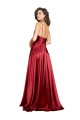 Buy Cowl Neck Long Silky Satin Burgundy Sleeveless Black Tie Evening Dress UK