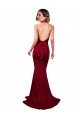 Buy V-Neck Long Spandex Burgundy Sleeveless Formal Evening Dress UK