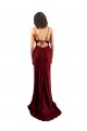 Buy Cowl Neck Long Silky Satin Burgundy Sleeveless Formal Evening Dress UK