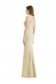 Buy Bateau Neck Long Stretch Crepe Champagne Sleeveless Semi Formal Evening Dress UK