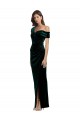 Buy Sweetheart Long Stretch Velvet Dark Green Sleeveless High Low Evening Dress UK