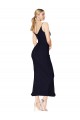 Buy High Neck Knee Length Soft Chiffon Dark Navy Sleeveless Formal Evening Dress UK