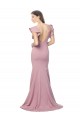 Buy Round Neck Sweep Train Stretch Crepe Dusty Pink Flutter Sleeves Formal Evening Dress UK