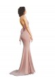 Buy V-Neck Long Spandex Dusty Pink Sleeveless Formal Evening Dress UK