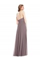 Buy Halter Neck Long Soft Chiffon Dusty Rose Sleeveless Formal Evening Dress UK