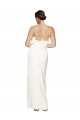 Buy High Neck Long Stretch Satin Ivory Sleeveless Formal Evening Dress UK