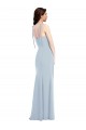 Buy Strapless Long Stretch Crepe Light Sky Blue Sleeveless Evening Dress UK