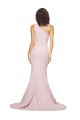 Buy One Shoulder Sweep Train Stretch Crepe Mauve Sleeveless Semi Formal Evening Dress UK