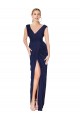 Buy High Neck Long Soft Chiffon Dark Navy Mermaid Sleeveless Formal Evening Dress UK