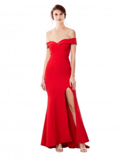 Buy High Neck Long Stretch Crepe Red Sleeveless Formal Evening Gowns UK