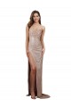 Buy Scoop Neck Long Sequin Champagne Sleeveless Formal Evening Dress UK