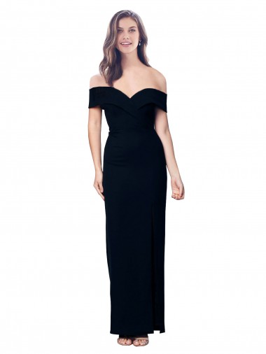 Buy Sweetheart Long Stretch Crepe Black Sleeveless Evening Dress UK