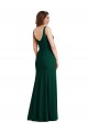 Buy Square Neck Long Stretch Crepe Midnight Green Sleeveless Semi Formal Evening Dress UK