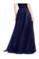 Buy High Neck Long Tulle Navy Blue Sleeveless Semi Formal Evening Dress UK