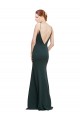 Buy V-Neck Long Stretch Crepe Pink Sleeveless Evening Gown UK