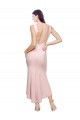 Buy High Neck Midi Length Stretch Crepe Pink Sleeveless High Low Evening Dress UK