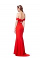 Buy High Neck Long Stretch Crepe Red Sleeveless Evening Dress UK