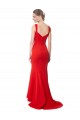 Buy High Neck Long Stretch Crepe Red Sleeveless Formal Evening Gown UK