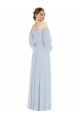 Buy Sweetheart Long Soft Chiffon Sea Glass Puff Sleeves Formal Evening Dress UK