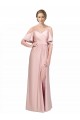 Buy Off the Shoulder Long Silky Satin Cold Shoulder Formal Evening Dress UK