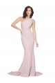 Buy One Shoulder Sweep Train Stretch Crepe Mauve Sleeveless Semi Formal Evening Dress UK