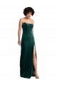 Buy Strapless Long Stretch Velvet Dark Green Sleeveless Black Tie Evening Dress UK