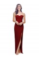 Buy Sweetheart Long Stretch Crepe Burgundy Sleeveless Evening Dress UK