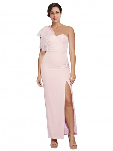 Buy Sweetheart Long Stretch Crepe Pink Sheath Sleeveless Formal Evening Dress UK