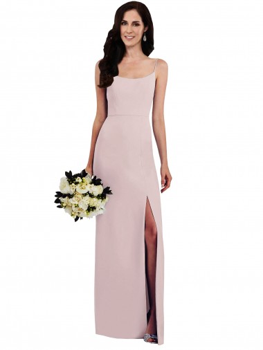 Buy Spaghetti Straps Long Stretch Crepe Sleeveless Formal Evening Dress UK