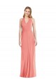 Buy V-Neck Long Soft Chiffon Desert Rose Sleeveless Formal Evening Dress UK