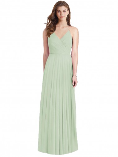 Buy V-Neck Long Soft Chiffon Sage Cold Shoulder Semi Formal Evening Dress UK